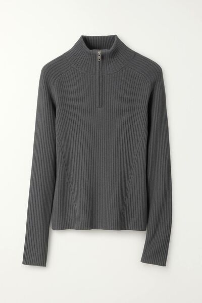 Джемпер серый из мериноса-30W3329 от byME 