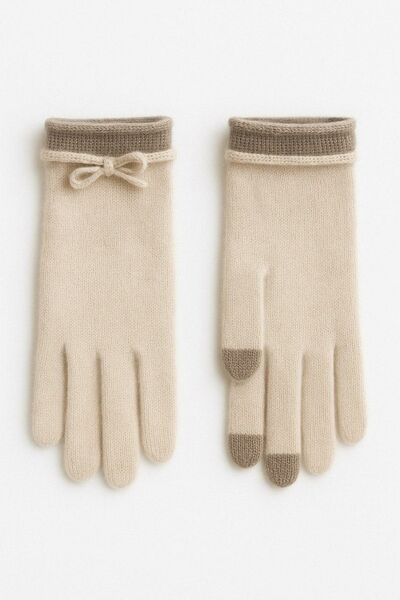 Перчатки из кашемира-S1301-beige от byME 
