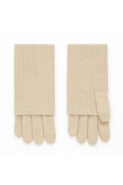 Перчатки из кашемира-S1401-beige от byME 
