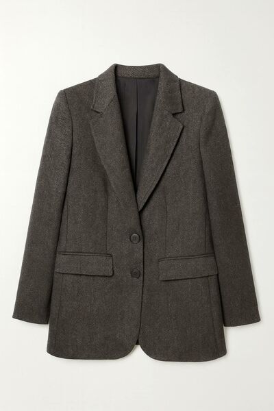 Жакет темно-серый в ёлочку с добавлением шерсти   LW-125021-gray от LW 