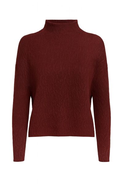 Джемпер из шерсти мериноса тонкой вязки  фактурный вишневый от byME 