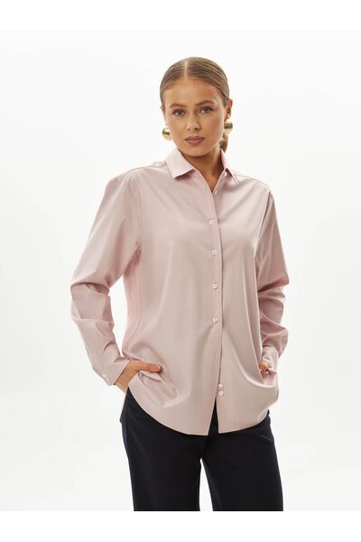 Женская рубашка в пудровом цвете-9038 от byME 