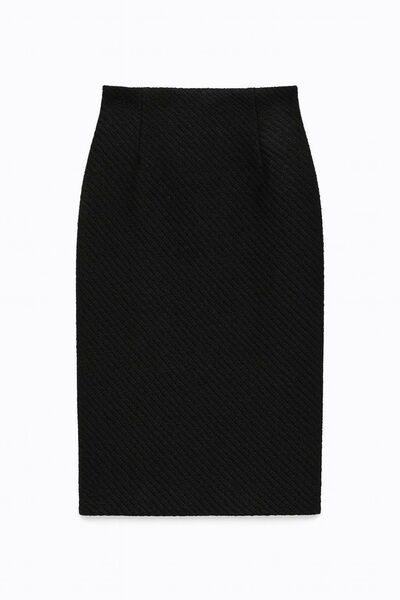 Женская юбка с добавлением  шерсти  035034 черная от LW 