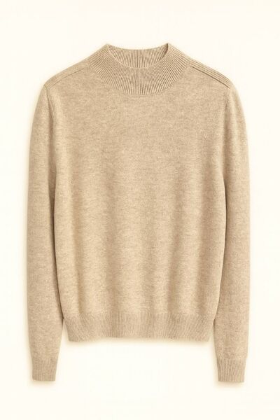 Джемпер из шерсти мериноса  светло-бежевый -LWSW-345006 от LW 