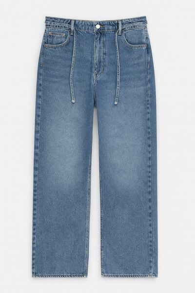 Женские джинсы 86373-800 деним синий с шнурком на поясе от byME 