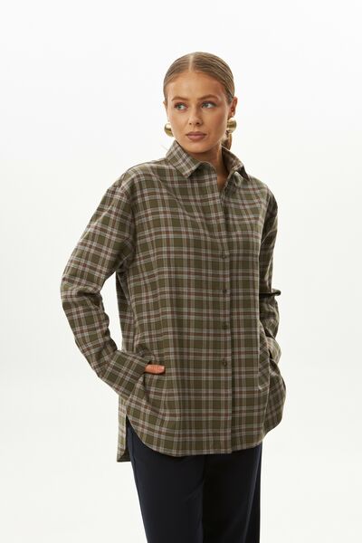 Женская рубашка фланелевая из хлопка-9030 от byME 