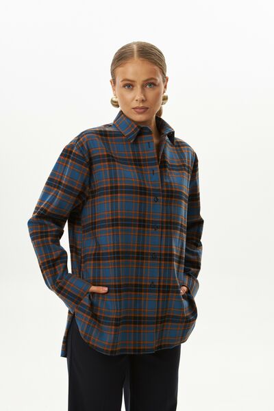 Женская рубашка фланелевая из хлопка-9031 от byME 