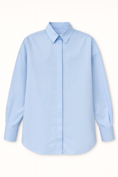 Женская рубашка из бамбука голубая-9033 от byME 