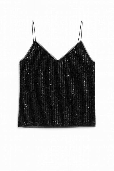 Топ черный с пайетками-5232 от  