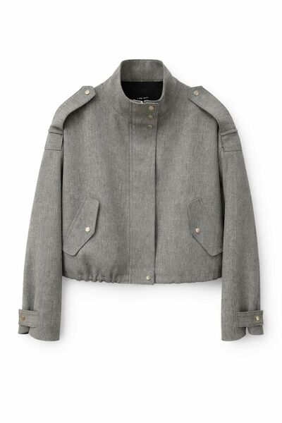 Бомбер облегченный с шерстью в сером цвете -Y265104 от  