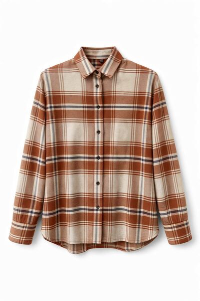 Женская рубашка в клетку фланелевая 9068 от byME 