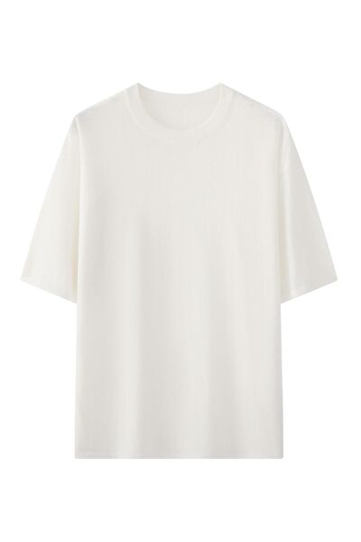 Футболка белая из хлопка и льна MS02-white от byME 