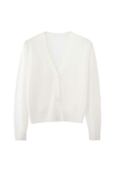 Кардиган белый из вискозы и льна-ZM01-white от byME 