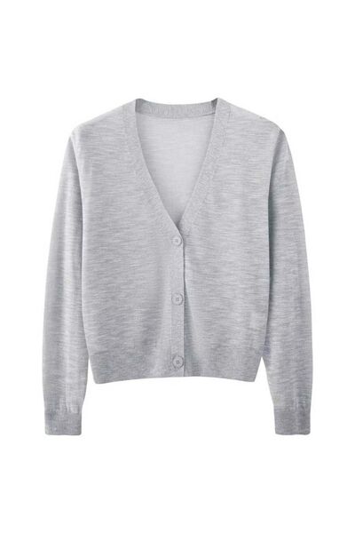 Кардиган серый из вискозы и льна-ZM01-gray от byME 