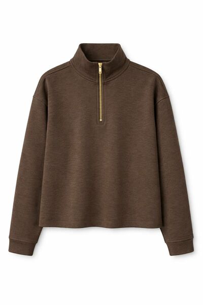 Женская толстовка на замке коричневая-505003 от LW 