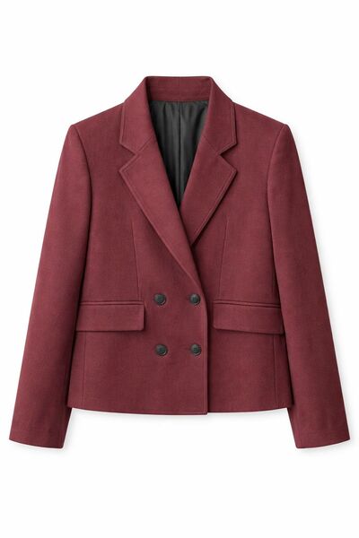 Женский жакет двубортный бордовый-125049 от LW 