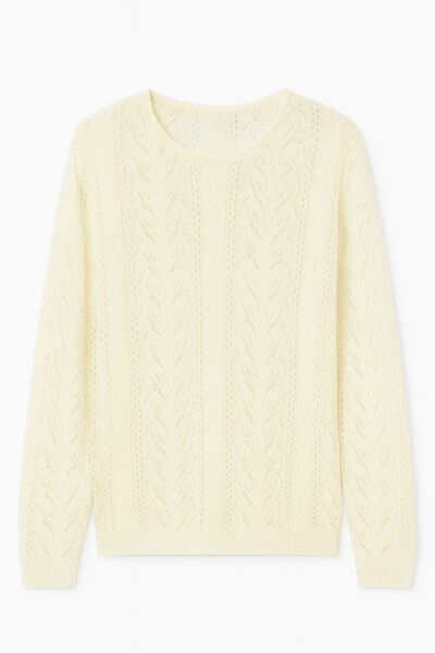 Джемпер из кашемира и шёлка молочный S-8151 от byME 