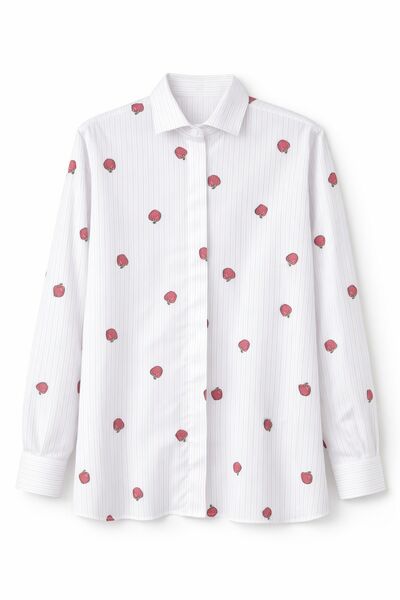 Женская рубашка в полоску с красными болгарскими перцами 9080 от byME 