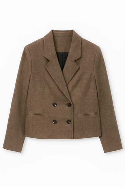 Жакет двубортный коричневый-MS5133 от  