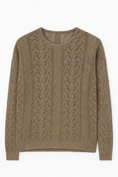 Джемпер из кашемира и шёлка кофейный S-8151 от byME 