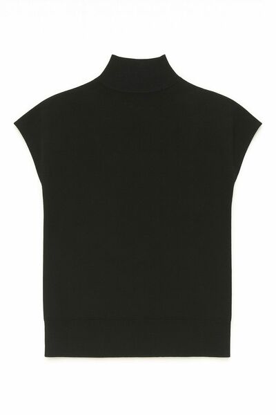 Топ из шерсти мериноса тонкой вязки и шелка Mulberry черный от byME 