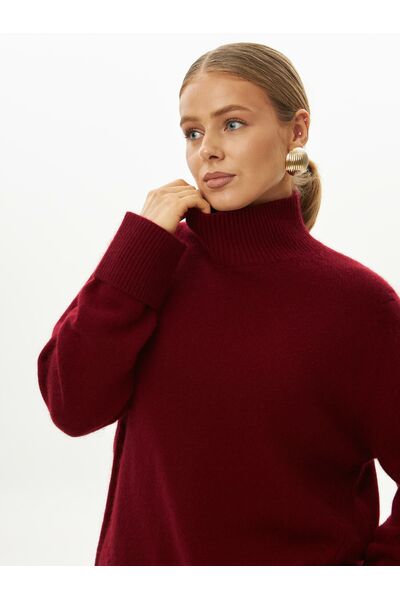 Свитер из шерсти с ангорой вишневый от byME 