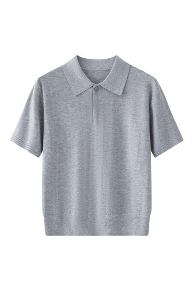 Джемпер серый из шерсти мериноса и акрила-6W218-gray от byME 