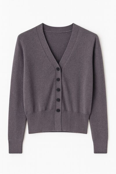 Кардиган женский из шерсти мериноса цвет серый-LWSW-205003 от LW 