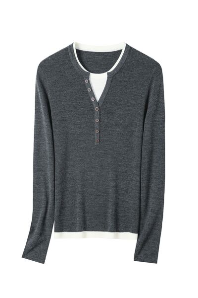 Джемпер серый из шерсти мериноса -JFS07 от byME 