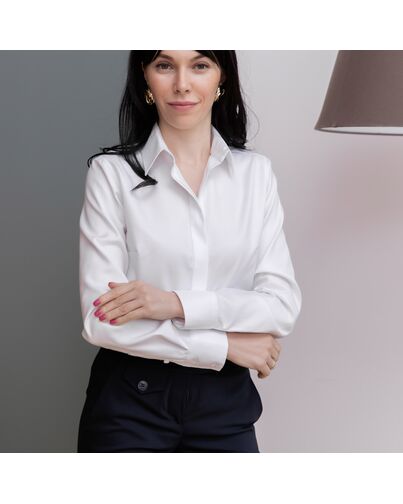 Женская рубашка под пуговицы белая - 7980 от byME 