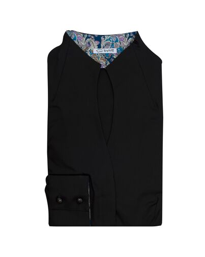 Женская рубашка воротник стойка под пуговицы с отделкой - 8209 от byME 