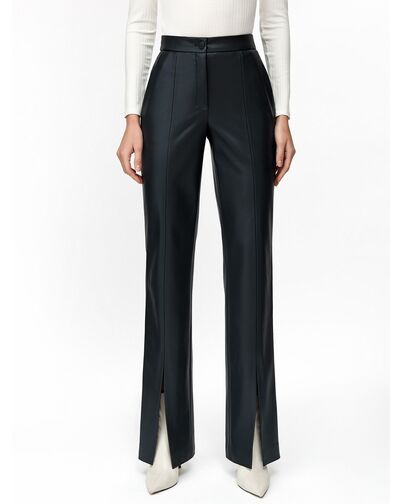 Брюки женские из экокожи тёмно-синие CA-90035169[140] от byME 