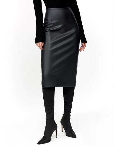 Юбка женская из экокожи темно-синяя СА-90036748М[140] от byME 