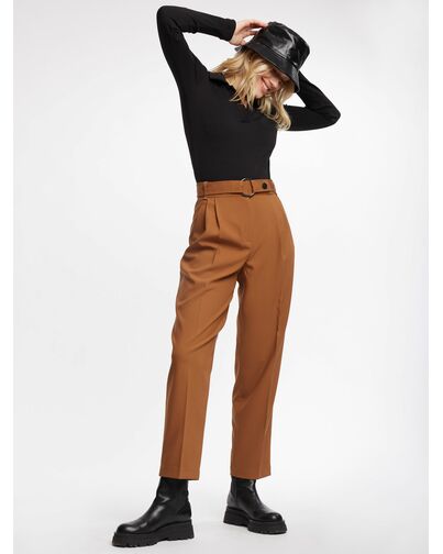 Брюки-бананы с защипами ореховые CA-2-1650261-264 от byME 