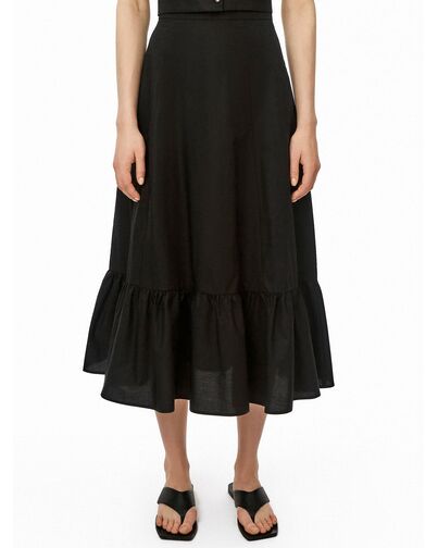 Прямая юбка годе из хлопка чёрная от byME 