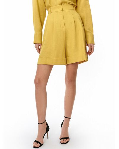 Шорты женские изо льна жёлтые от byME 