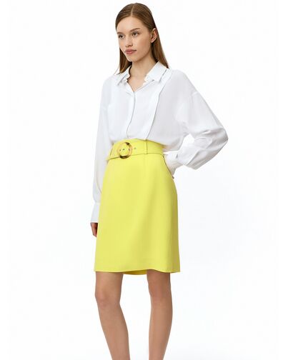 Зауженная юбка из тенсела жёлтая от byME 