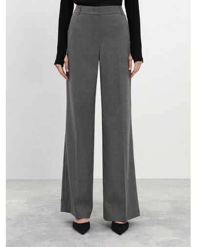 Расклешенные брюки со стрелками серые от byME 