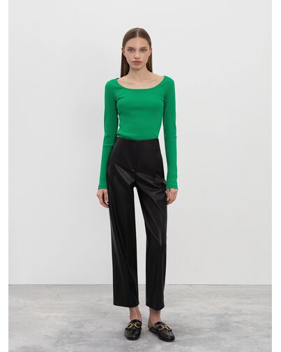 Брюки черные из экокожи CA-0-91205_50000-167 от byME 