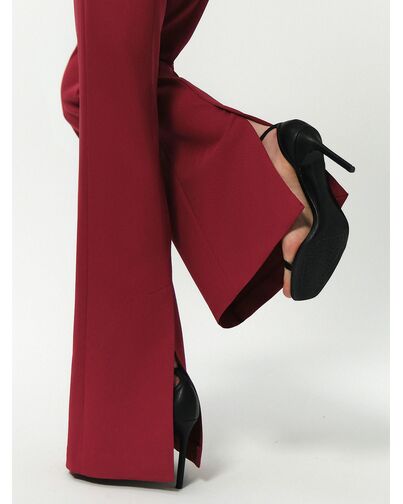 Брюки женские клёш брусничные от byME 