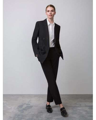 Приталенный двубортный жакет чёрный от byME 