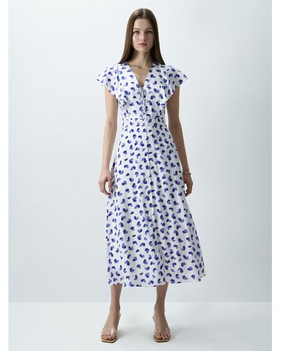 Атласное платье с воланами от byME 