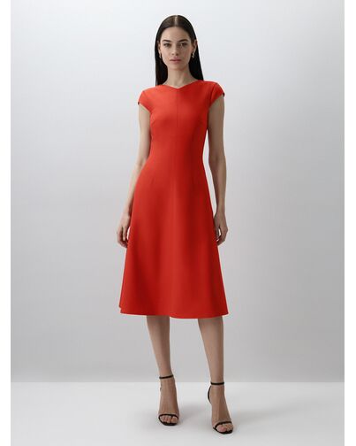 Платье-миди с карманами оранжевое от byME 