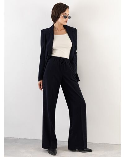 Брюки женские свободные тёмно-синие от byME 