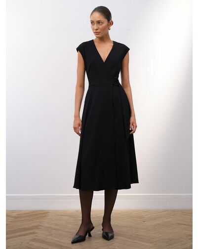 Платье миди на запах черное от byME 