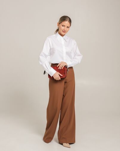 Женская рубашка из хлопка белая - 8757 от byME 