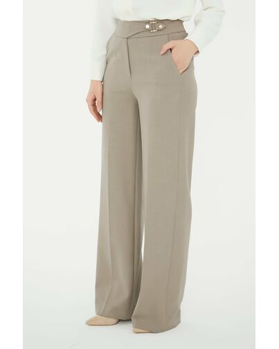 Брюки женские в серо-бежевом  цвете  -5446-399 MINK от SHN 