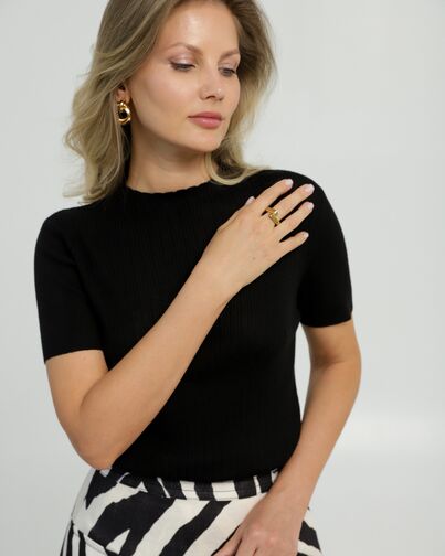 Джемпер из шерсти мериноса тонкой вязки и шелка Mulberry черный от byME 