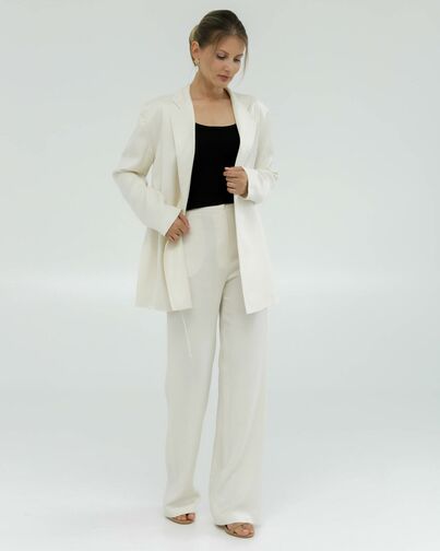 Женские брюки кремовые из района-135119-cream от LW 