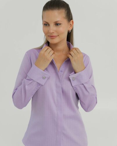 Рубашка хлопковая сиреневая под запонки 8875 от byME 